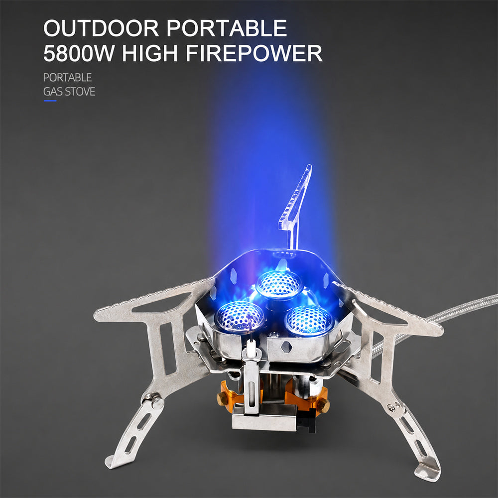 Camping Gas Burner – 5800W, Piezo Ignition, Windproof