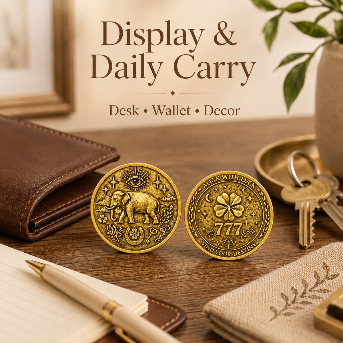 3D 777 Universe Destiny Lucky Commemorative Coin for Wealth Fortune