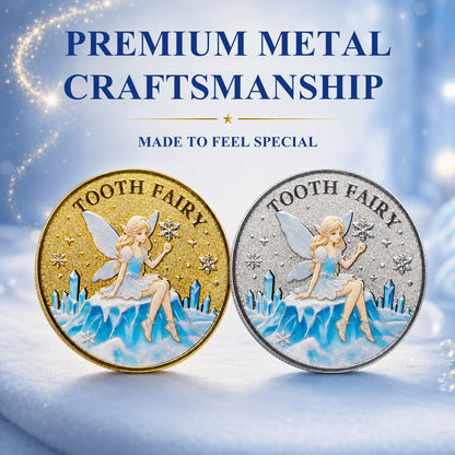3D Tooth Fairy Commemorative Coin, tooth‑fairy & tooth imagery, heartwarming childhood lucky collectible