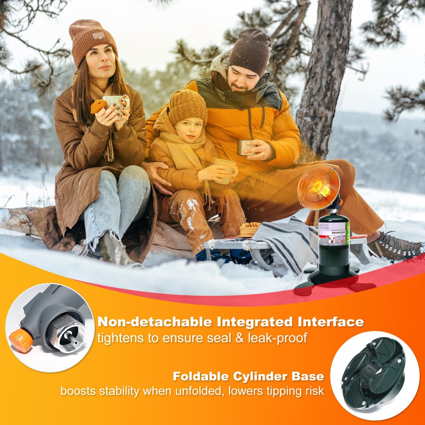 Portable Propane Heater Outdoor Camping Heater, 8500 BTU, Piezo Ignition🔥