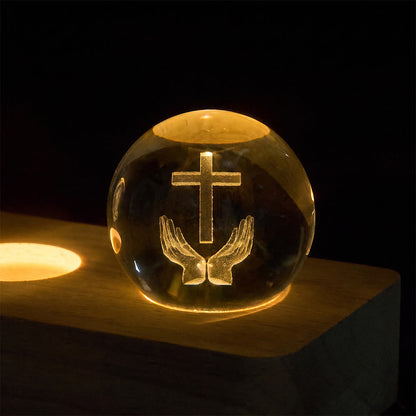 🔮3D Inner Carved Sacred Portrait Crystal Globe Light: Token of Timeless Divine Comfort