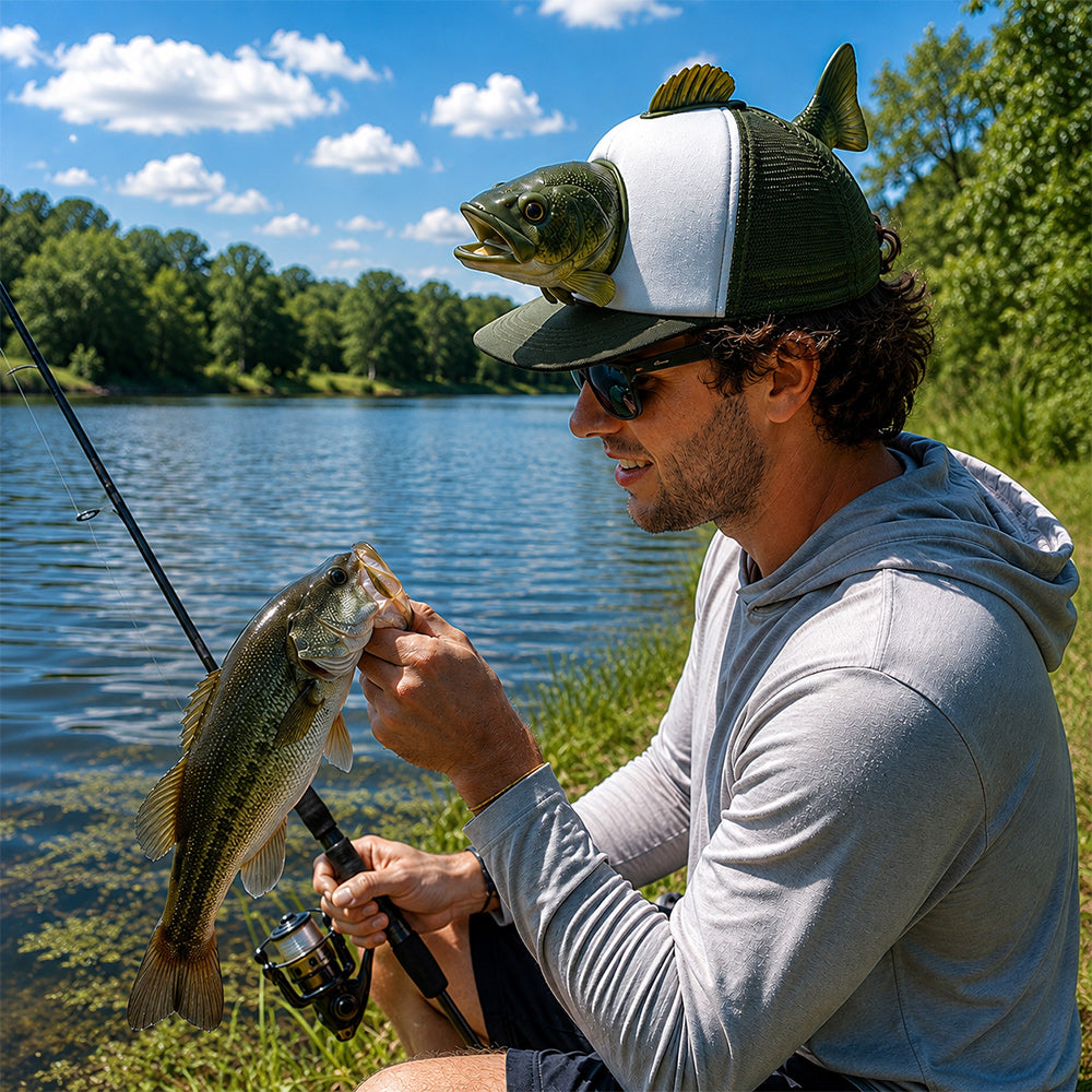 Three‑Dimensional Animal Trout Decor Fishing Hat