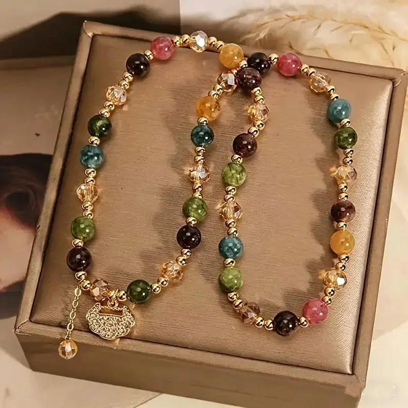 Double Strand Gemstone Bracelet | Wealth & Positive Energy Beaded Bracelet