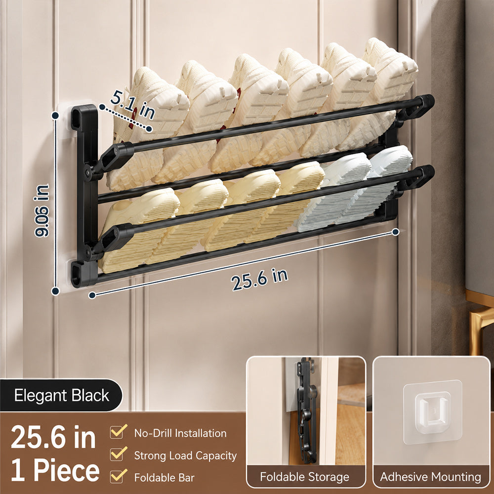 50% OFF !! - Foldable Wall‑Mounted Shoe Rack