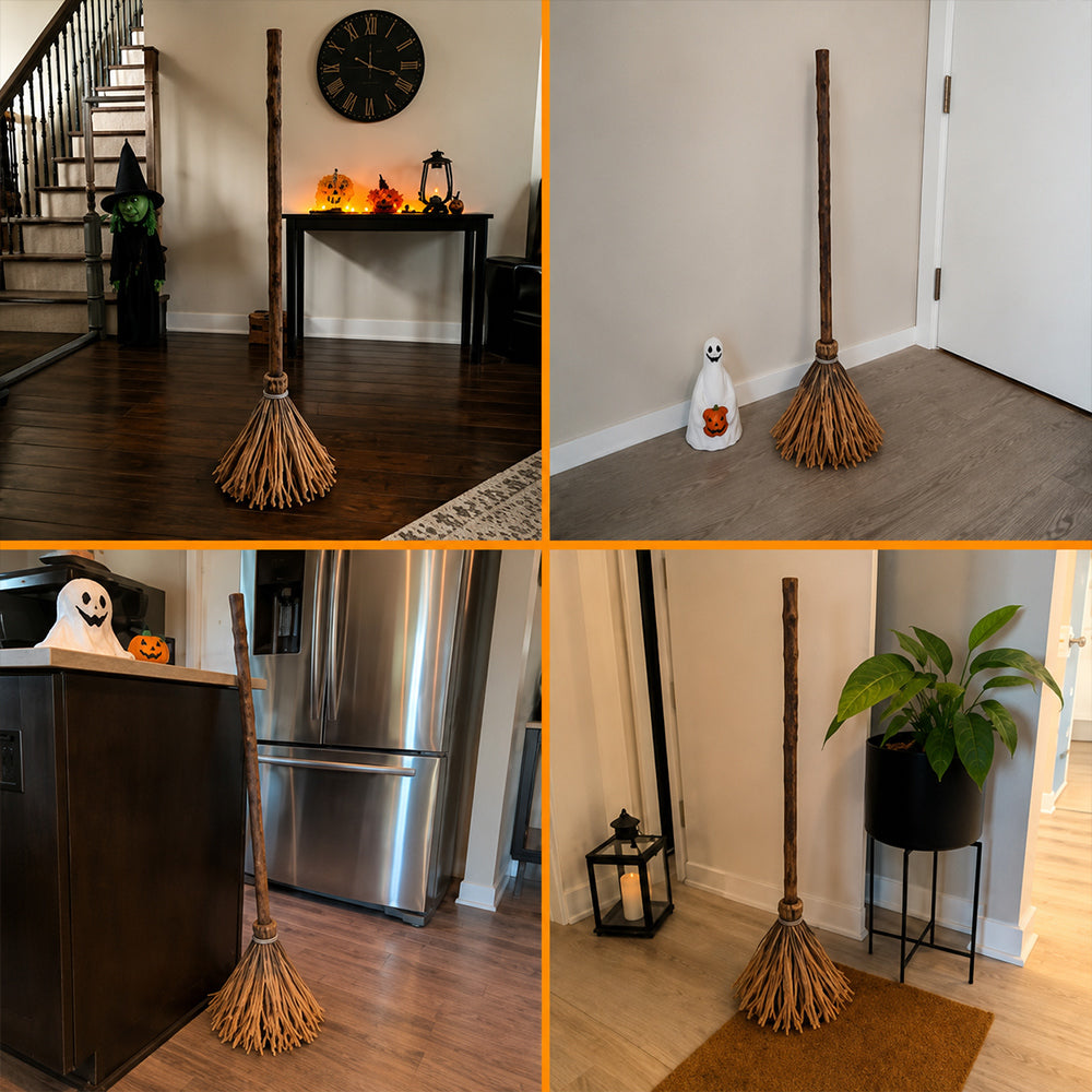 Floating Enchanted Broom – Magical Hovering Halloween Decoration