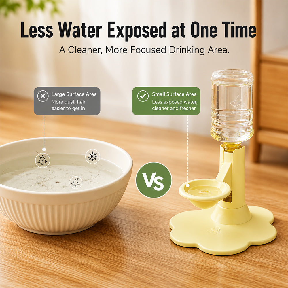 Gravity Cat Water Dispenser – Raised Anti-Spill Bowl