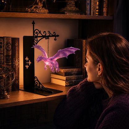 Dragon Bookshelf Lamp – Magical Book Nook LED Light