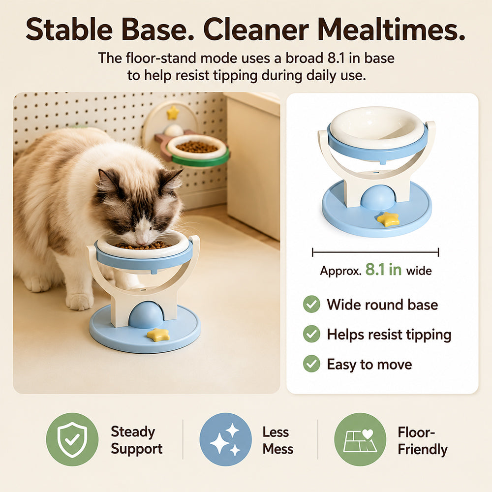 2-in-1 Wall Mounted Elevated Pet Bowl