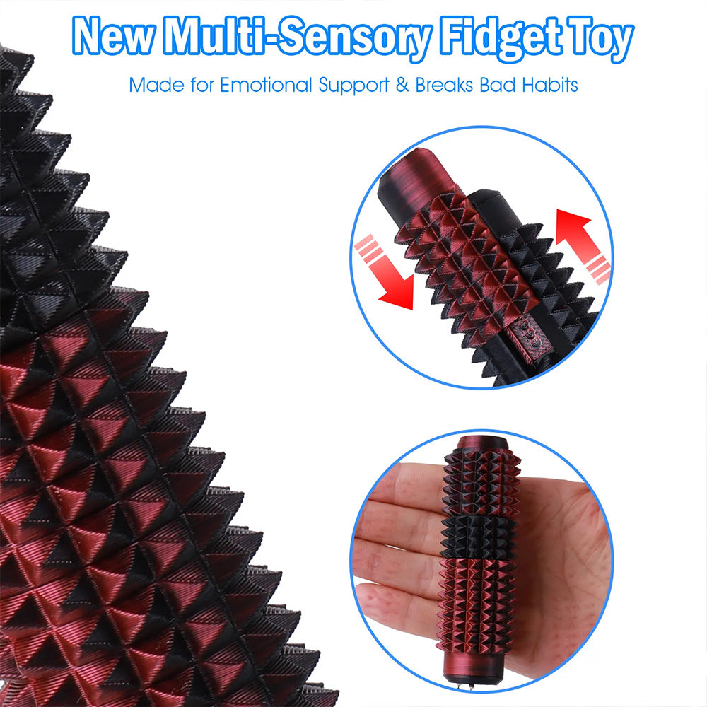 5-in-1 Sensory Fidget Toy – Spiky Stress Relief Tool with Clicker, Spinner, Slider & Roller