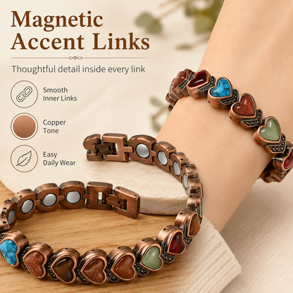Copper Bracelet for Women, Pure Copper Magnetic Bracelets, Natural Unique Gemstone