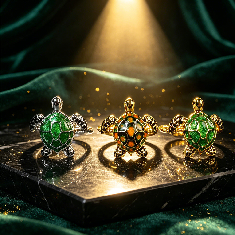 Adjustable Lucky Turtle Ring Symbol of Longevity Health Wealth & Good Fortune
