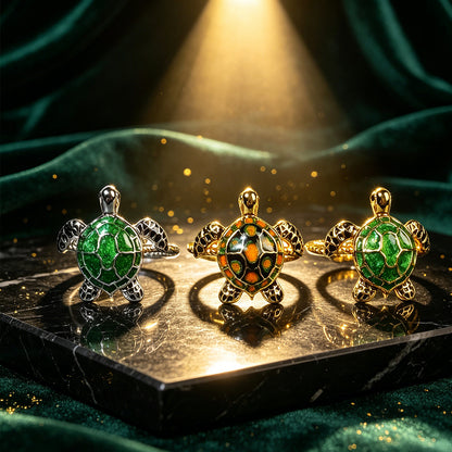 Adjustable Lucky Turtle Ring Symbol of Longevity Health Wealth & Good Fortune