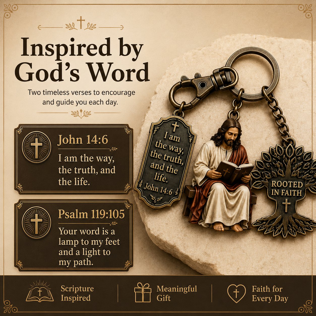 Jesus Reading Keychain