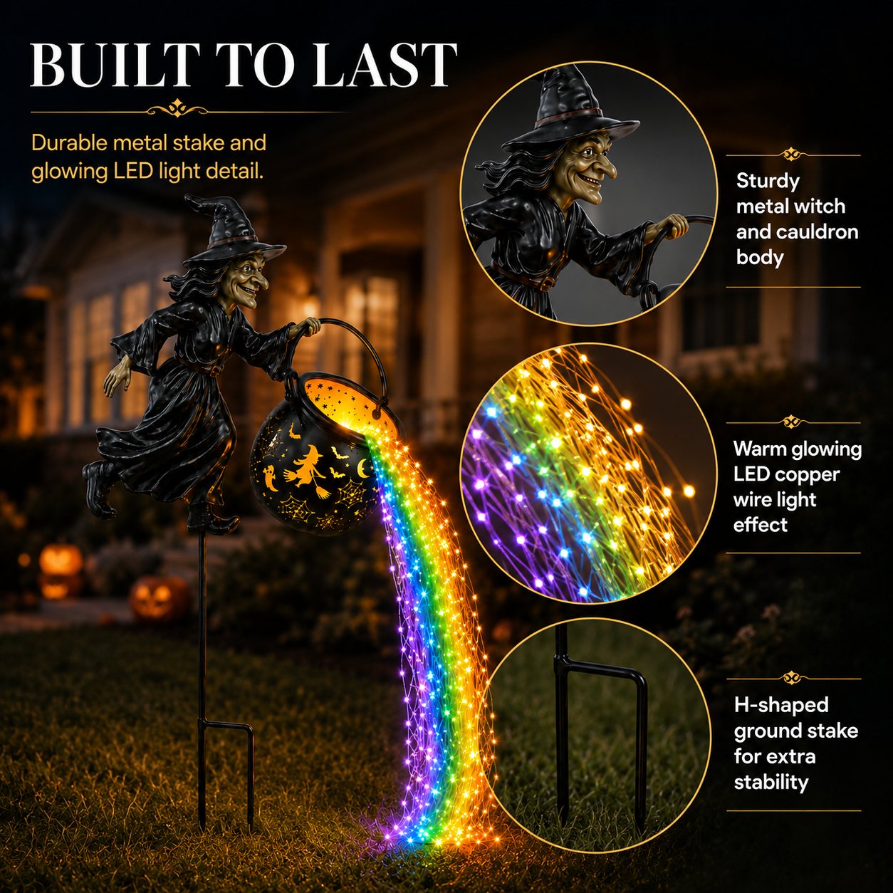 Witch Potion Waterfall Garden Lamp