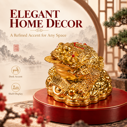 💰Golden Money Frog Decor Statue, Wealth & Prosperity Luck Ornament