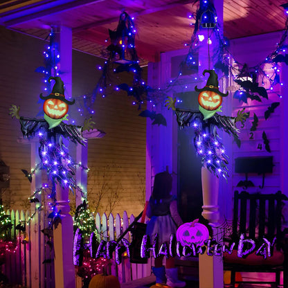 Solar Halloween Pumpkin Hanging Decor – Outdoor Halloween Lights