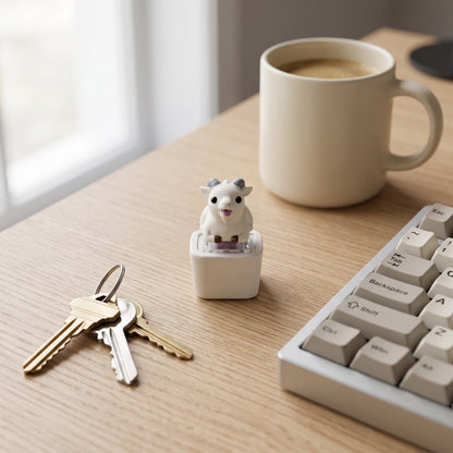 Rechargeable Goat Squeak Keyboard Fidget Toy Keychain, LED Clicker with Screaming Sound