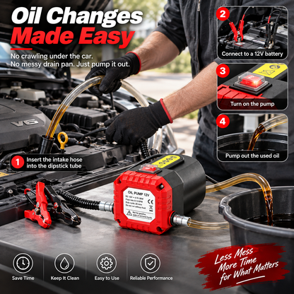 🔧 12V 80W Electric Oil Extractor Pump – Fast, Cleaner Oil Changes