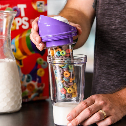 Portable Cereal Cup with Milk Separator Leakproof Double Layer