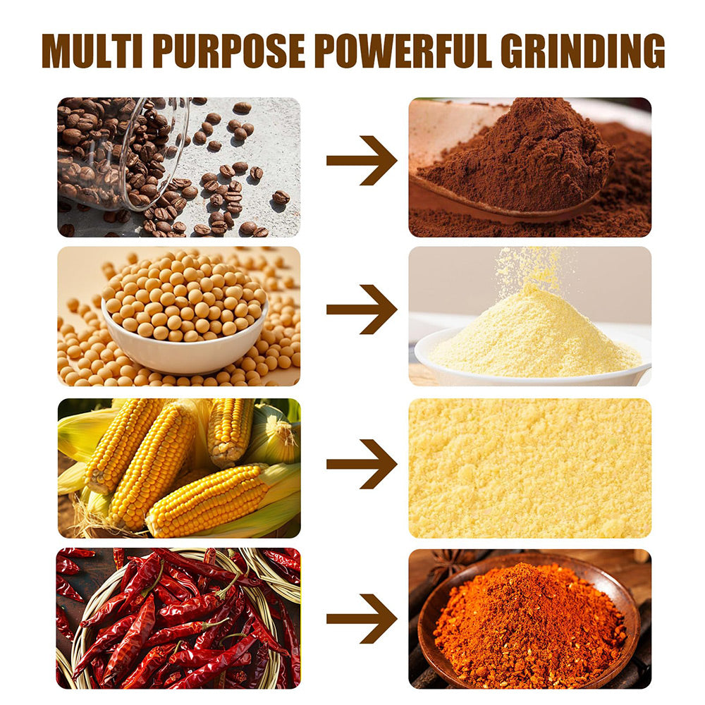 304 Stainless Steel Electric Grain Mill Grinder – High-Speed Flour, Coffee & Spice Powder Maker