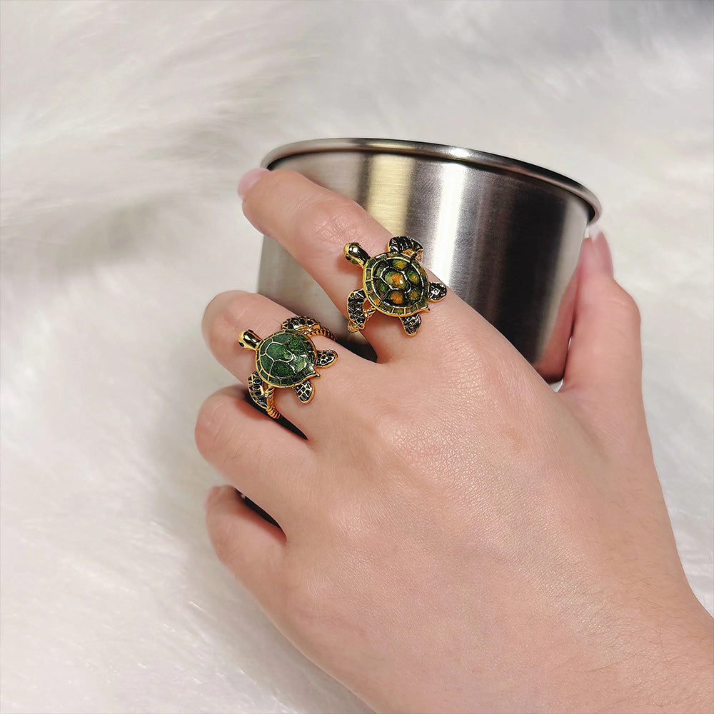 Adjustable Lucky Turtle Ring Symbol of Longevity Health Wealth & Good Fortune