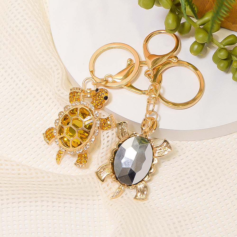 Lucky Turtle Rhinestone Keychain – Crystal Sea Turtle Bag & Car Charm