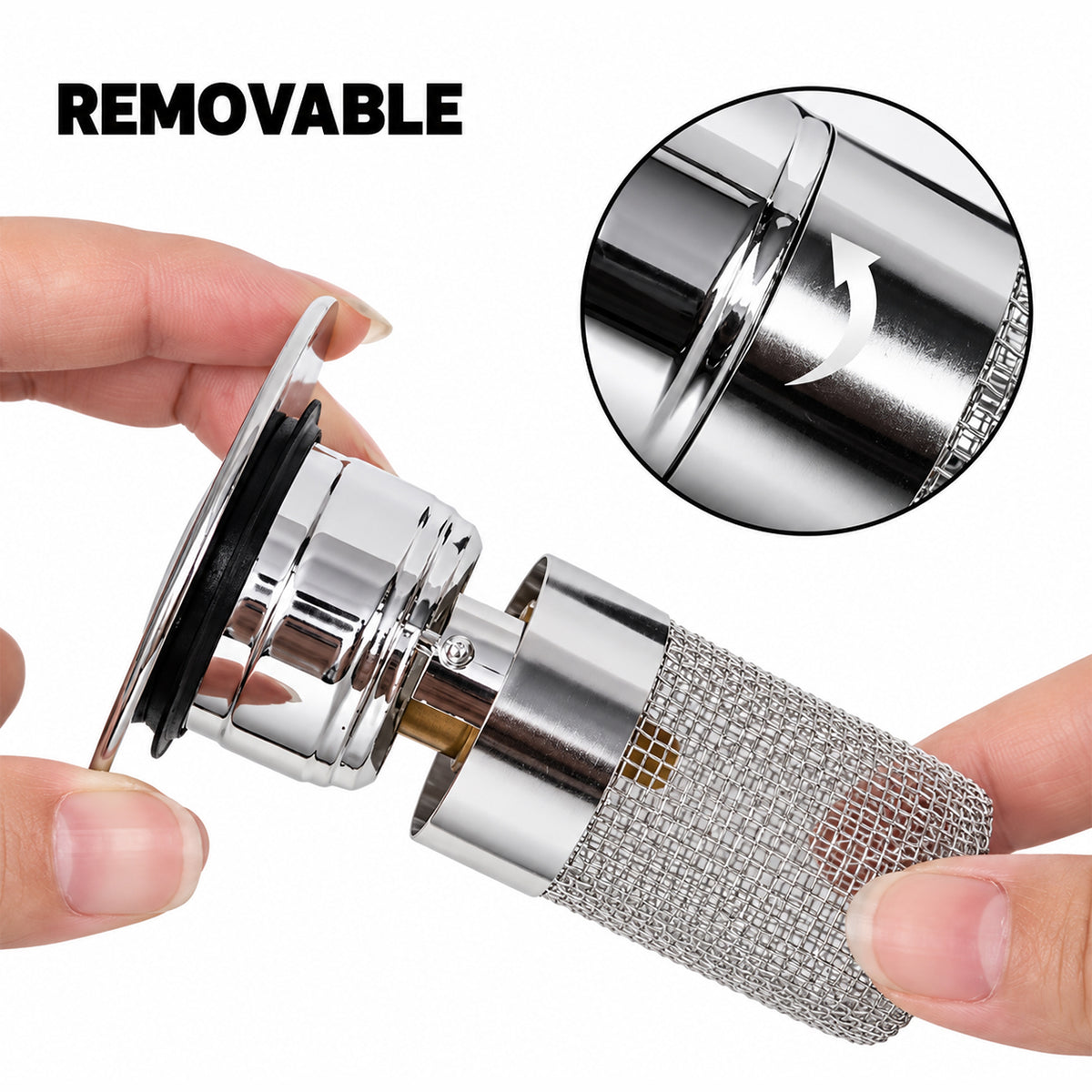 🚰✨ Universal 2-in-1 Sink Stopper – Pop-Up Drain Plug & Hair Catcher for Bathroom & Kitchen