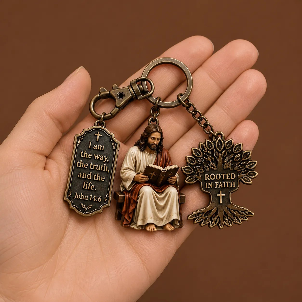 Jesus Reading Keychain
