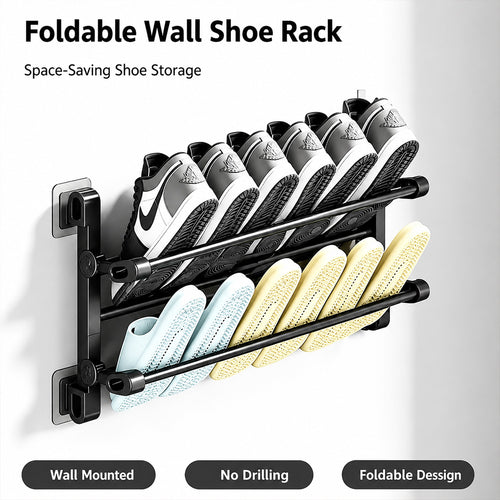 50% OFF !! - Foldable Wall‑Mounted Shoe Rack