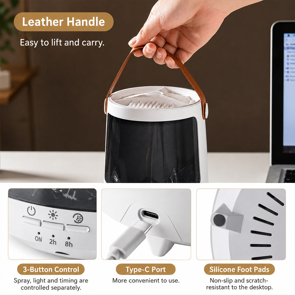 Aroma Humidifier Diffuser, Remote RGB Night Light, Silent Mist Auto-Off