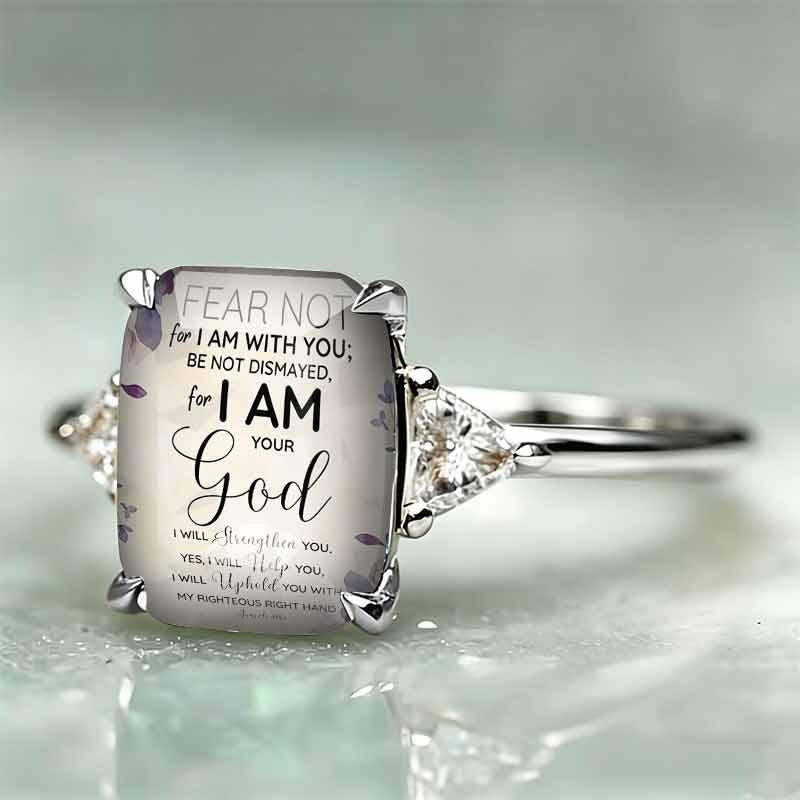 💍Women's Adjustable Christian Scripture Ring – Gold-Plated CZ Jewelry