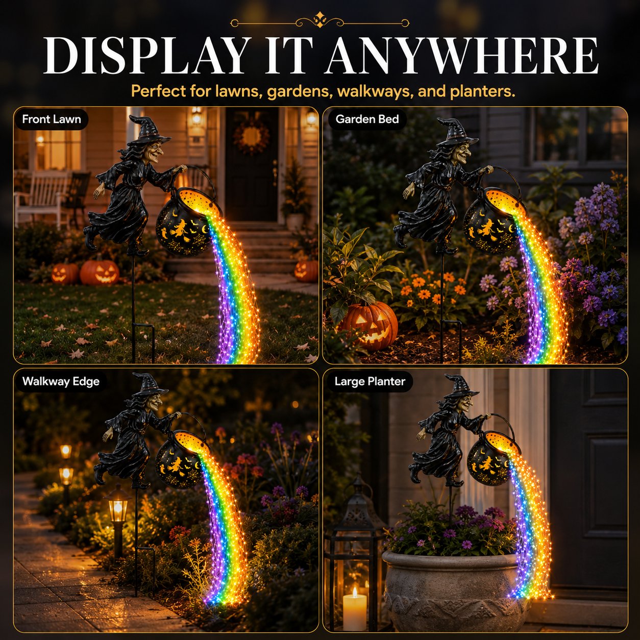Witch Potion Waterfall Garden Lamp
