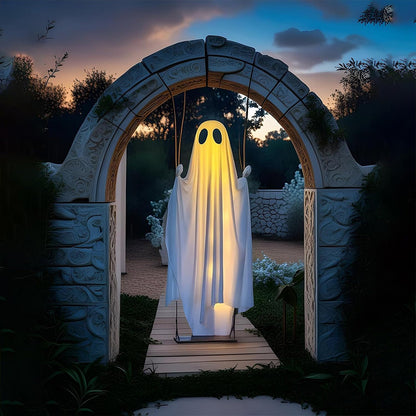 Halloween Hanging Ghost Swing – Light-Up Outdoor Decoration