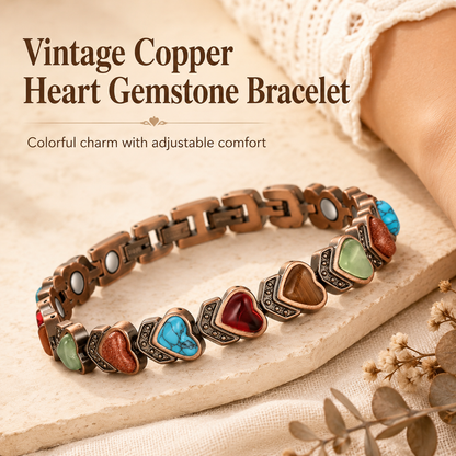 Copper Bracelet for Women, Pure Copper Magnetic Bracelets, Natural Unique Gemstone