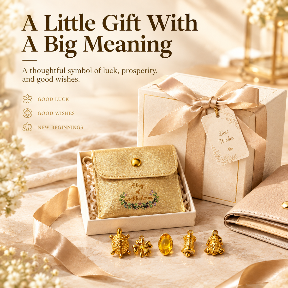 🐢💰Golden Lucky Turtle Wealth Charm Set - Bites onto Luck, Never Lets Go