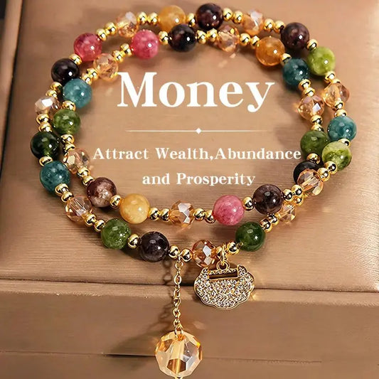 Double Strand Gemstone Bracelet | Wealth & Positive Energy Beaded Bracelet