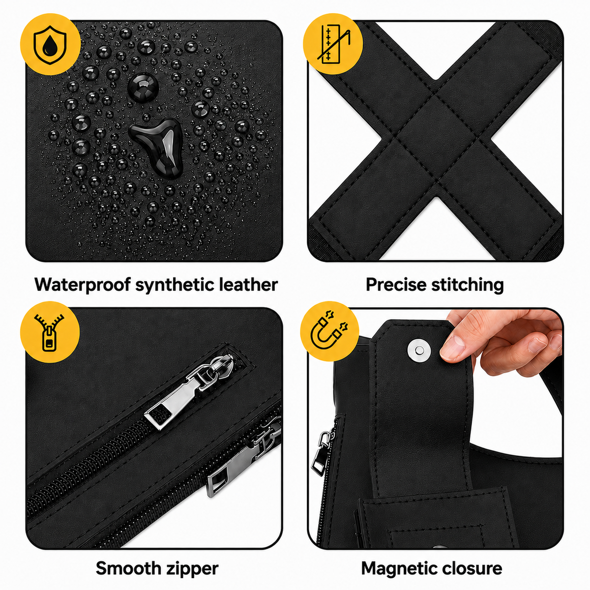 Double Shoulder Anti-Theft Harness Bag, Leather Armpit Wallet