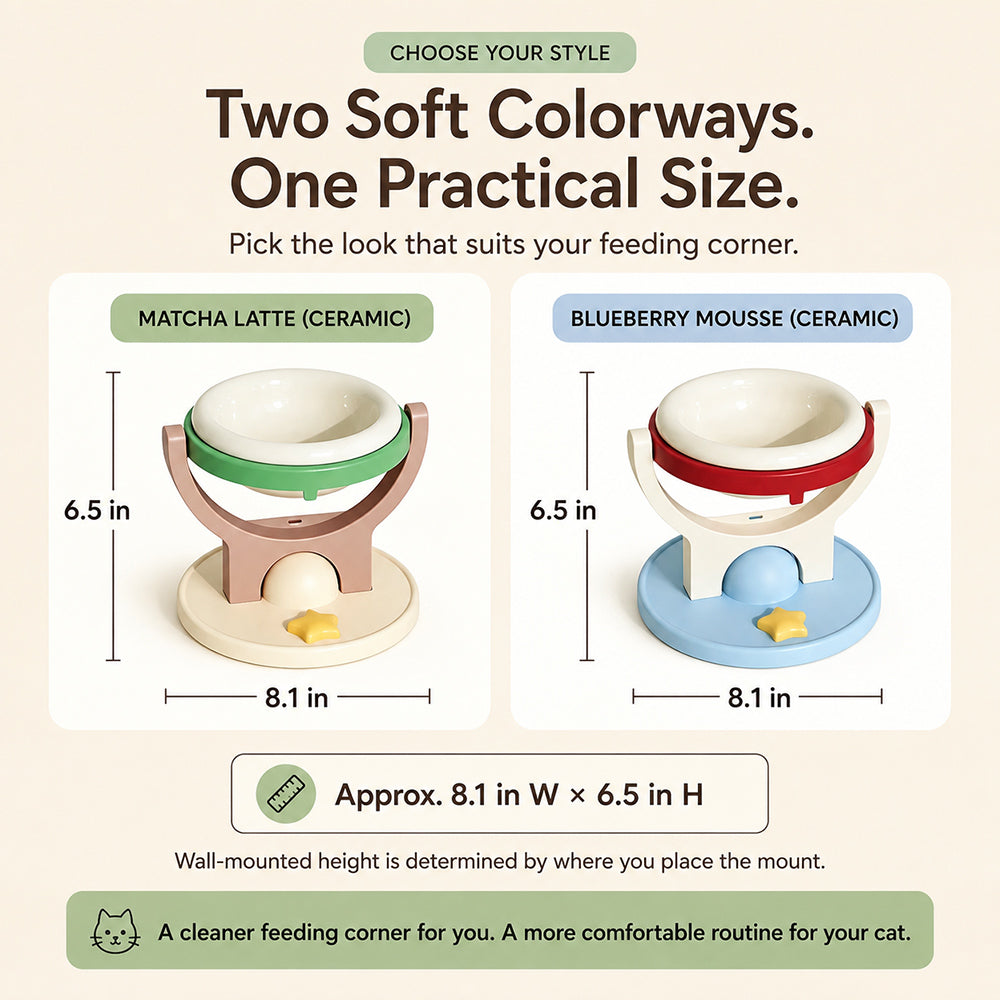 2-in-1 Wall Mounted Elevated Pet Bowl