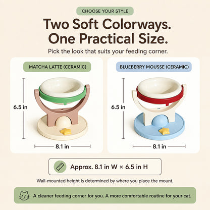 2-in-1 Wall Mounted Elevated Pet Bowl