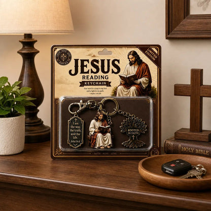 Jesus Reading Keychain