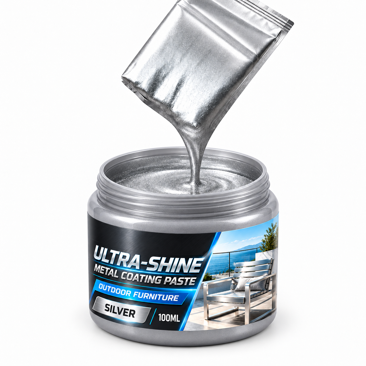 🎨 Water-Based Metallic Silver Paint for Metal Renovation