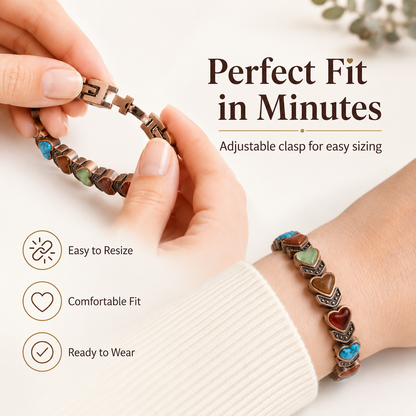 Copper Bracelet for Women, Pure Copper Magnetic Bracelets, Natural Unique Gemstone