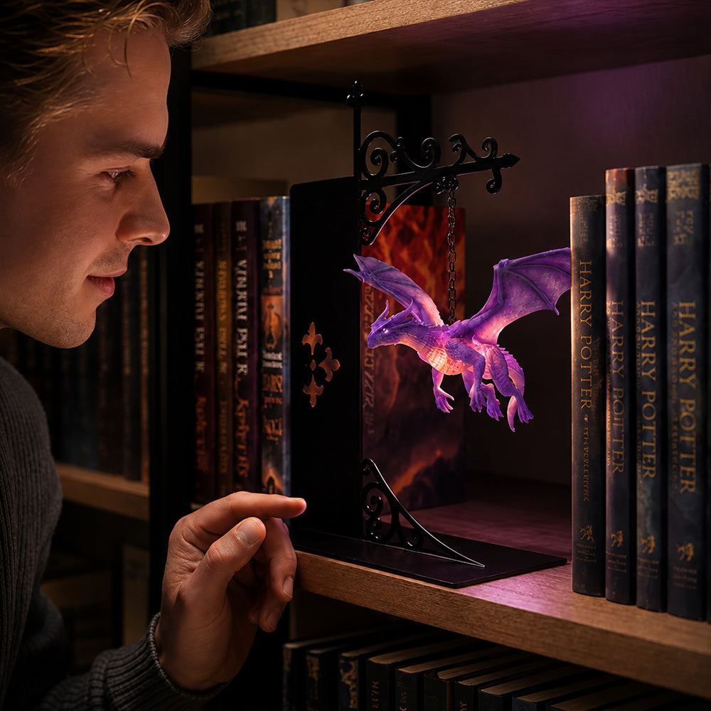 Dragon Bookshelf Lamp – Magical Book Nook LED Light
