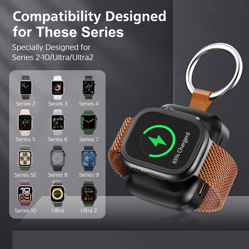 Portable Keychain Charger for Smartwatches – Wireless Power On-the-Go