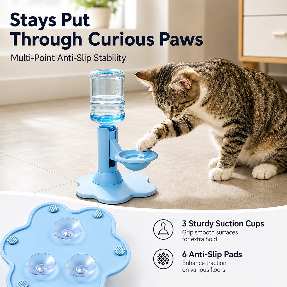 Gravity Cat Water Dispenser – Raised Anti-Spill Bowl