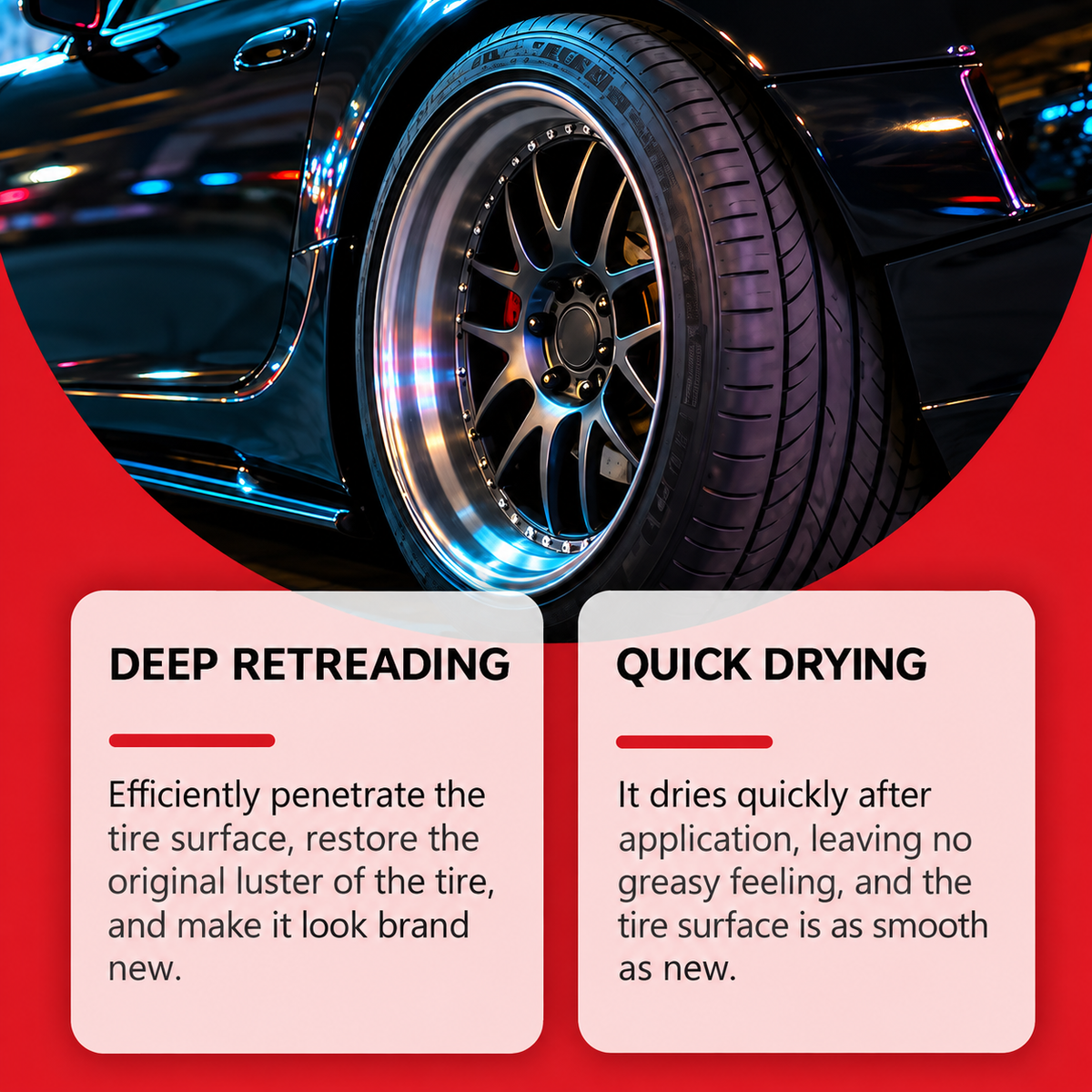 🚗✨ Tire Shine & Protection Paste – Deep Black Gloss & Easy Tire Restoration