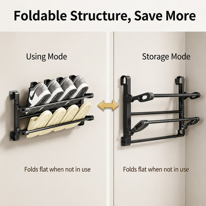 50% OFF !! - Foldable Wall‑Mounted Shoe Rack