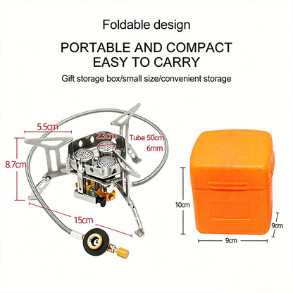 Camping Gas Burner – 5800W, Piezo Ignition, Windproof