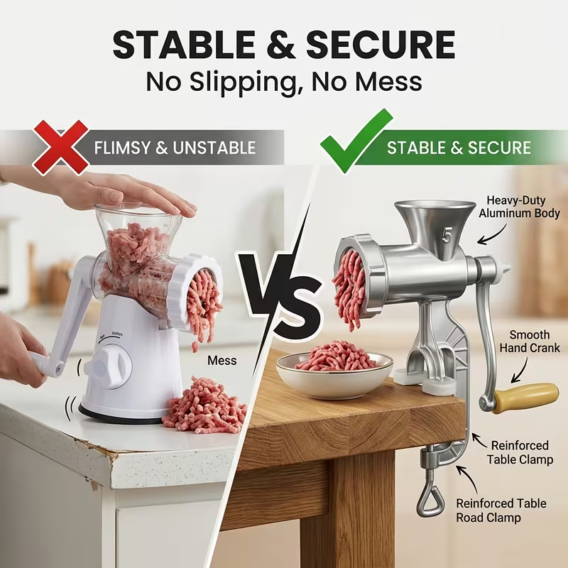 Home Hand Crank Meat Grinder and Sausage Stuffer