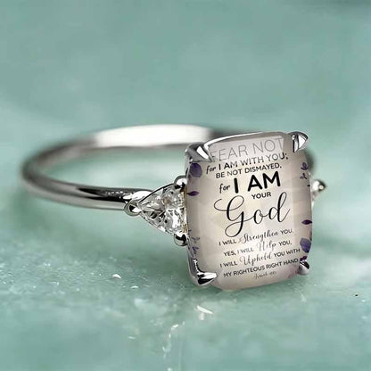 💍Women's Adjustable Christian Scripture Ring – Gold-Plated CZ Jewelry
